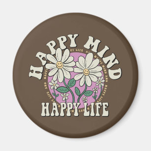 Retro Happy Mind Happy Life Magneet