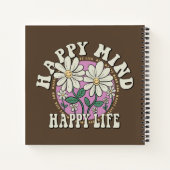 Retro Happy Mind Happy Life Notitieboek (Achterkant)