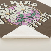 Retro Happy Mind Happy Life Sherpa Deken (3/4)