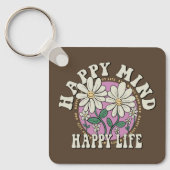 Retro Happy Mind Happy Life Sleutelhanger (Voorkant)