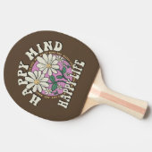 Retro Happy Mind Happy Life Tafeltennisbatje (Zijkant)