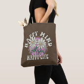 Retro Happy Mind Happy Life Tote Bag (Dichtbij)