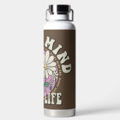 Retro Happy Mind Happy Life Waterfles (Achterkant)