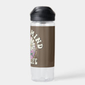 Retro Happy Mind Happy Life Waterfles (Achterkant)
