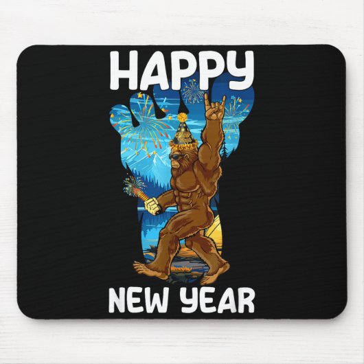 Retro Happy New Year 2026 Bigfoot Lovers New Years Muismat (Voorkant)