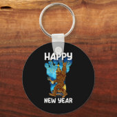 Retro Happy New Year 2026 Bigfoot Lovers New Years Sleutelhanger (Voorkant)