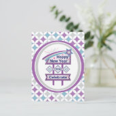 Retro Happy New Year Sign – Celebrate Marquee Briefkaart (Staand voorkant)