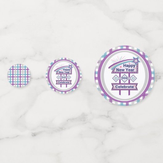 Retro Happy New Year Sign – Celebrate Marquee Confetti (Achterkanten)