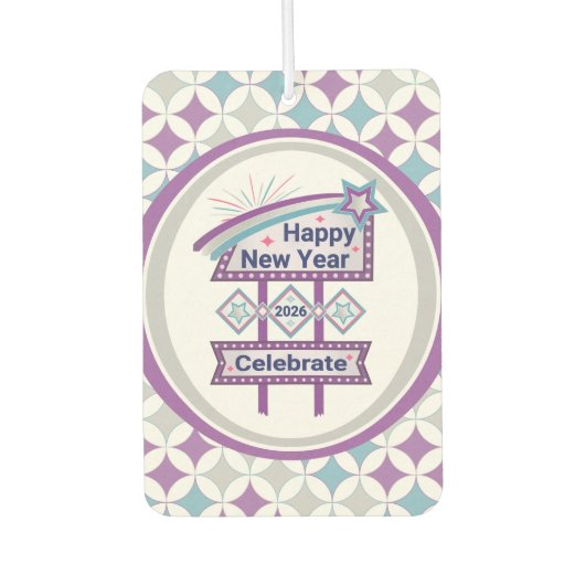 Retro Happy New Year Sign – Celebrate Marquee Luchtverfrisser (Voorkant)
