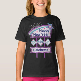Retro Happy New Year Sign – Celebrate Marquee T-shirt