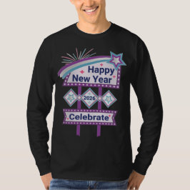 Retro Happy New Year Sign – Celebrate Marquee T-shirt