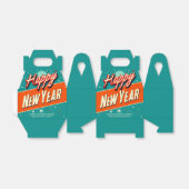 Retro Happy Nieuwjaar Bedankdoosjes (Uitgevouwen)