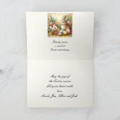 Retro Happy Paaskonijn / Familie Wenskaart Kaart (Binnen)