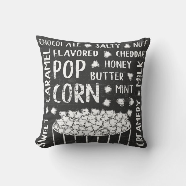 Retro Happy Popcorn Sierkussen (Voorkant)