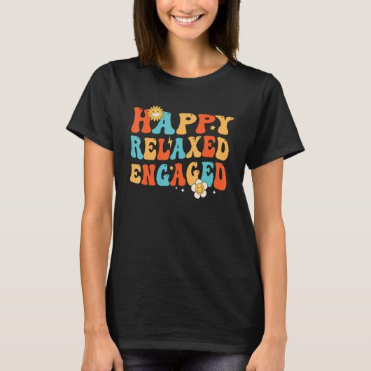 Retro Happy Relaxed Engaged T-shirt (Voorkant)