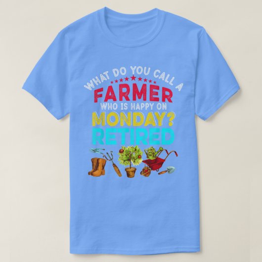 Retro Happy Retirement Funny a Farmer Reti T-shirt (Design voorkant)