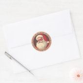 Retro Happy Santa  Ronde Sticker (Envelop)