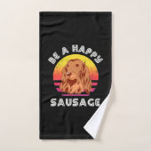 Retro Happy Sausage Dog Handdoek (Handdoek)