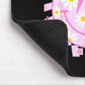 Retro Happy Smile Face Checkered Pattern Nk Daisy Muismat (Hoek)