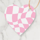 Retro Happy Smile Face Roze geruite leuke verjaard Bedankjes Labels (Achterkant)