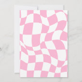 Retro Happy Smile Face Roze geruite leuke verjaard Kaart (Achterkant)