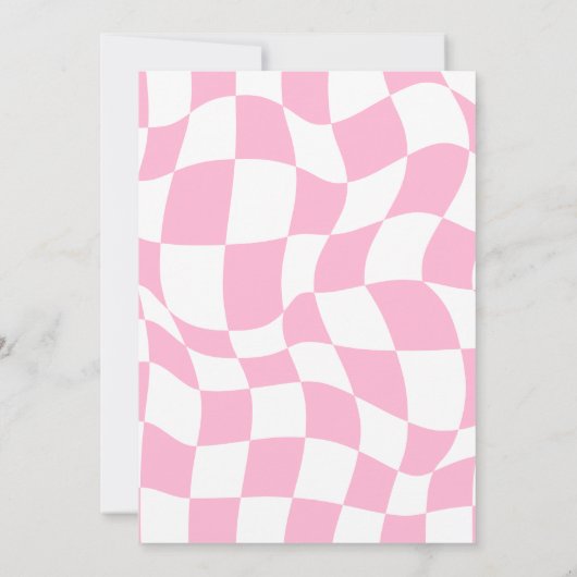 Retro Happy Smile Face Roze geruite leuke verjaard Kaart (Achterkant)