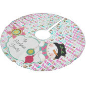 Retro Happy Snowman Custom Holiday Tree Skirt Kerstboom Rok (Gekanteld)