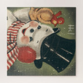  Retro Happy Snowman Holiday Legpuzzel (Horizontaal)