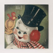  Retro Happy Snowman Holiday Legpuzzel (Verticaal)