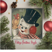 Retro Happy Snowman Holiday Legpuzzel