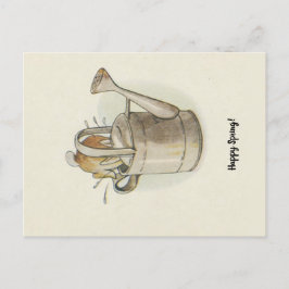  Retro Happy Spring Pasen Bunny Rabbit Briefkaart