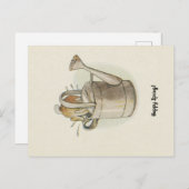  Retro Happy Spring Pasen Bunny Rabbit Briefkaart (Voorkant / Achterkant)