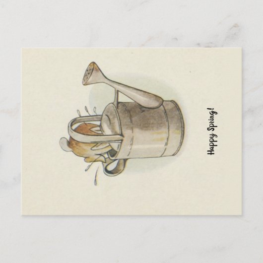  Retro Happy Spring Pasen Bunny Rabbit Briefkaart (Voorkant)