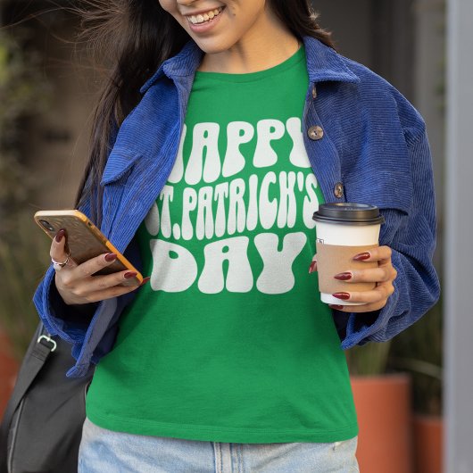 Retro Happy St. Patrick's Day Vrouwen T-shirt