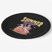 Retro Happy Summerween Funny Frankenstein Monster  Papieren Bordje (Gekanteld)