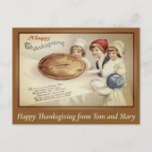  Retro Happy Thanksgiving Custom Briefkaart (Voorkant)
