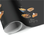 Retro Happy Thanksgiving Herfst Pumpkin Pie Cadeaupapier (Rol Hoek)