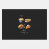 Retro Happy Thanksgiving Herfst Pumpkin Pie Inpakpapier Vel (Voorkant)