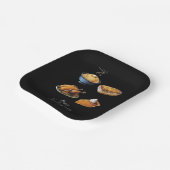 Retro Happy Thanksgiving Herfst Pumpkin Pie Papieren Bordje (Gebogen)