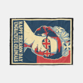 Retro Happy Tredendag 4e juli Britse Coloni Fleece Deken (Voorkant (Horizontaal))