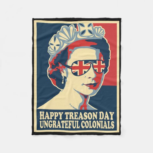 Retro Happy Tredendag 4e juli Britse Coloni Fleece Deken (Voorkant)