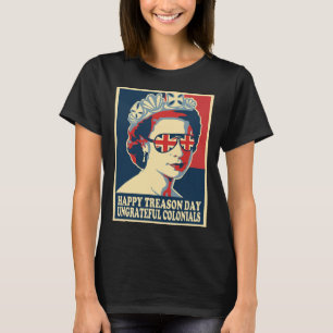 Retro Happy Tredendag 4e juli Britse Coloni T-shirt