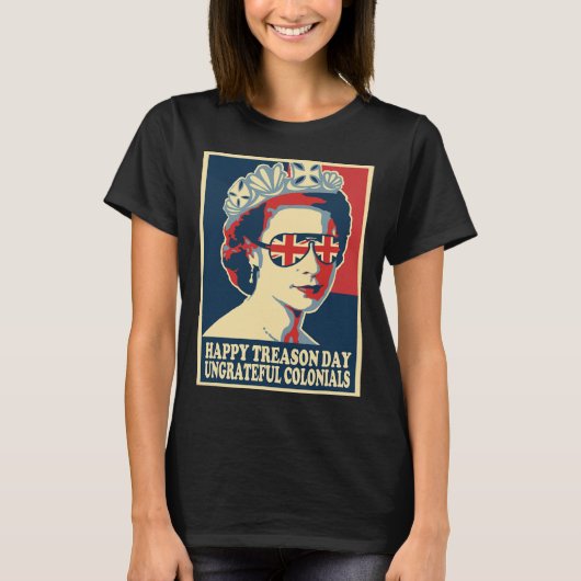 Retro Happy Tredendag 4e juli Britse Coloni T-shirt (Voorkant)