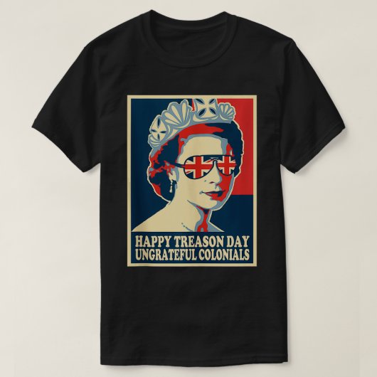 Retro Happy Tredendag 4e juli Britse Coloni T-shirt (Design voorkant)