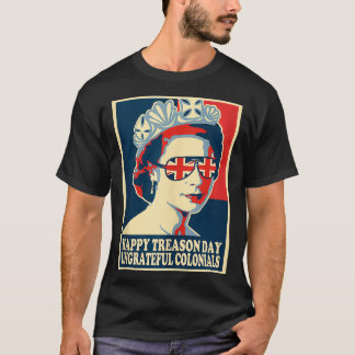Retro Happy Tredendag 4e juli Britse Coloni T-shirt