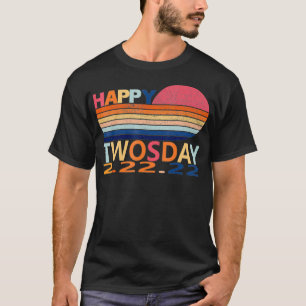 Retro Happy Twosday 2022 Februari 2022 222222 T-shirt