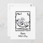Retro Happy Vaderdag Briefkaart (Voorkant / Achterkant)