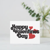 Retro Happy Valentijnsdag Feestdagenkaart (Staand voorkant)