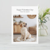 Retro Happy Valentijnsdag Hond Huisdier Grappige K Feestdagenkaart (Staand voorkant)