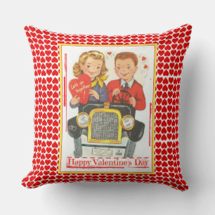 Retro Happy Valentijnsdag Sierkussen